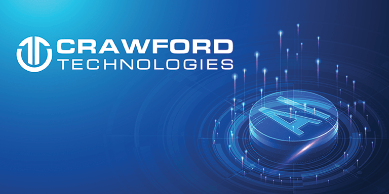 Crawford Technologies logo on blue image