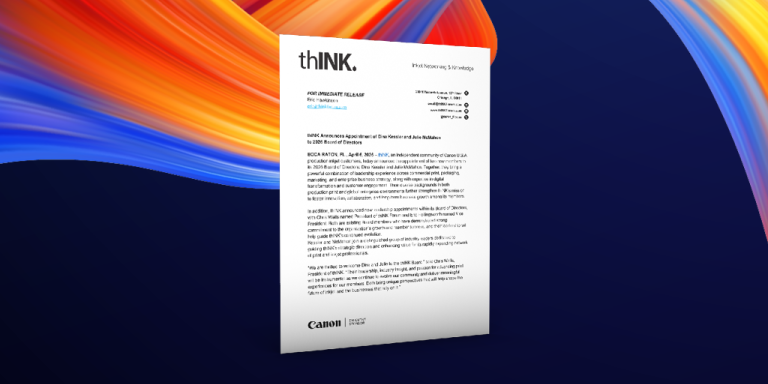 Cover of latest thINK press release about appointment of new board members